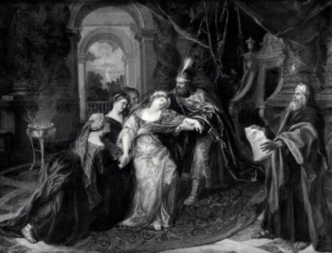 Esther Before King Ahasverus by Antoine Coypel illustration (1661-1722) Canvas Art - Antoine Coypel (18 x 24)