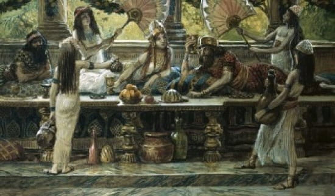 Esther Feasts with the King James Tissot (1836-1902French) Jewish Museum New York Canvas Art - James Tissot (24 x 36)
