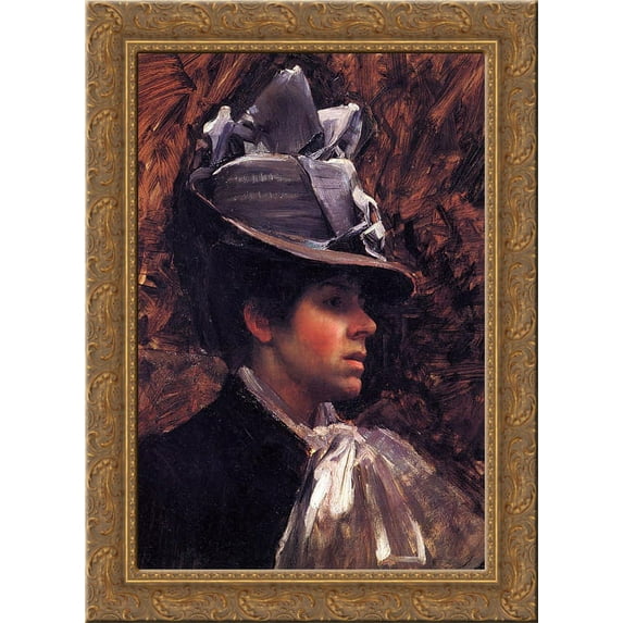 Esther Kenworthy 24x18 Gold Ornate Wood Framed Canvas Art by John William Waterhouse