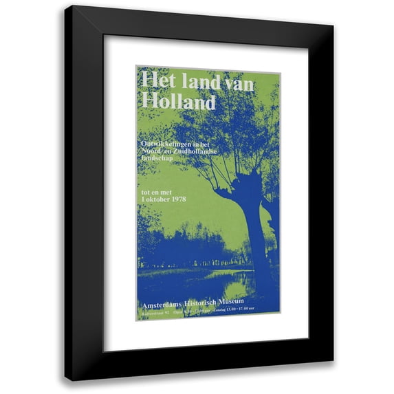 Esther Verdonk 15x24 Black Modern Framed Museum Art Print Titled - The Land of Holland II (1978)