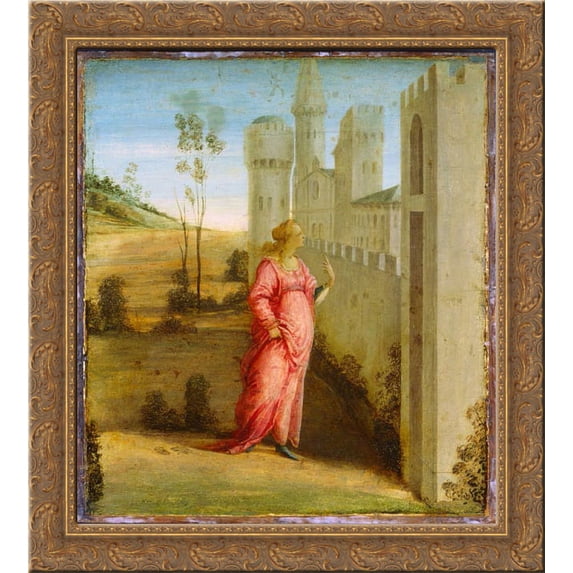 Esther at the Palace Gate 24x20 Gold Ornate Wood Framed Canvas Art by Filippo Lippi