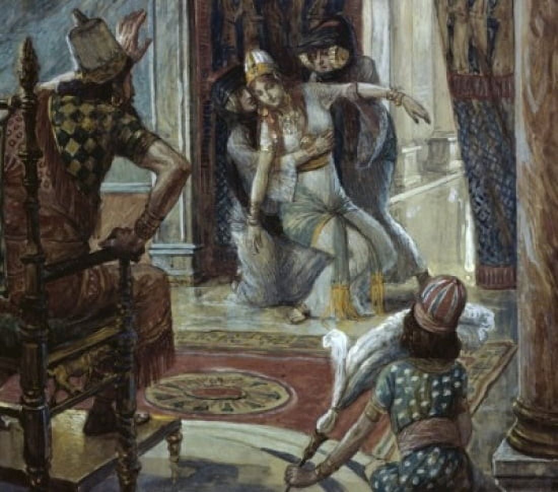 Esther before Ahasuerus James J Tissot (1836-1902French) Jewish Museum New York Canvas Art - James Tissot (24 x 36)