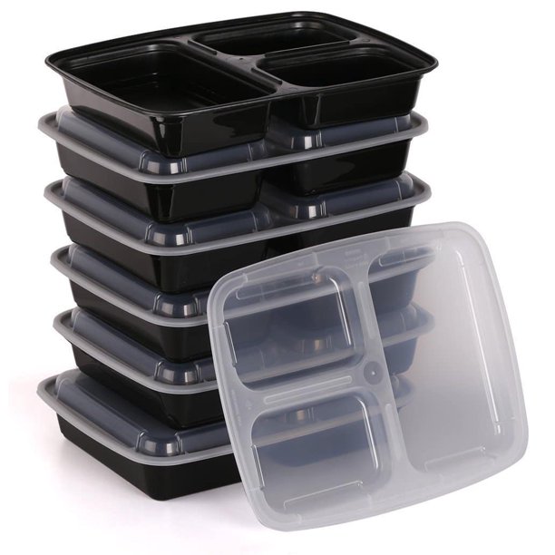 Estilo 3 Compartment Microwave Safe Bento Food Container with Lid 6