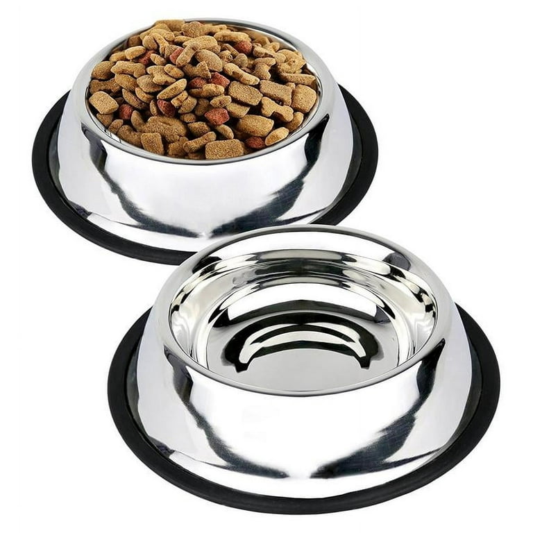 Set 2 32oz Stainless Steel Non-Slip Rubber Bottom Large Dog Pet Food Water Bowl Set 2 32oz Stainless Steel Non-Slip Rubber Bottom Large Dog Pet Food Water Bowl