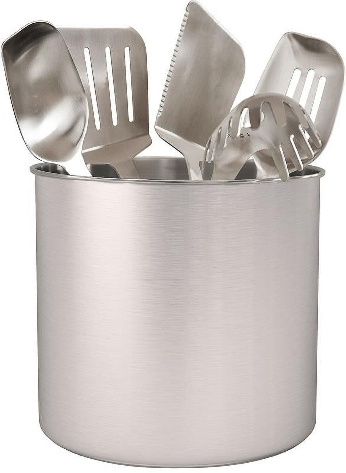 Cook N Home Stainless Steel Utensil Holder Jumbo 2PC Set, 5.5-inch x  6.3-inch and 6.3-inch x 7.08-inch, Silver