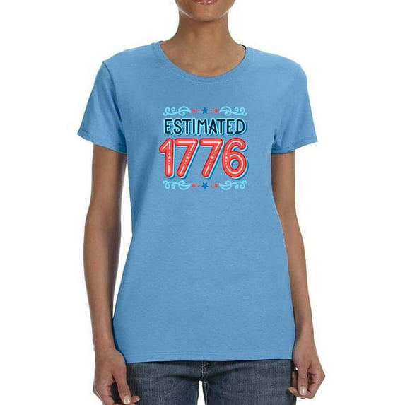 Estimated 1776 Cartoon Banner T-Shirt Women -Image by Shutterstock, Female Medium