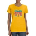 thumbnail image 1 of Estimated 1776 Cartoon Banner T-Shirt Women -Image by Shutterstock, Female XX-Large, 1 of 4