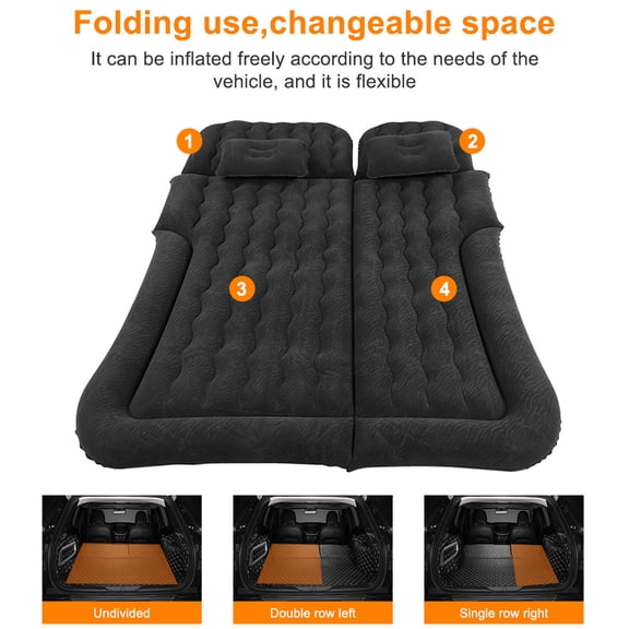 Estink Inflatable Car Mattress with Inflation Pump, Adjustable Flocking PVC Air Bed, 68.5 x 49.6in