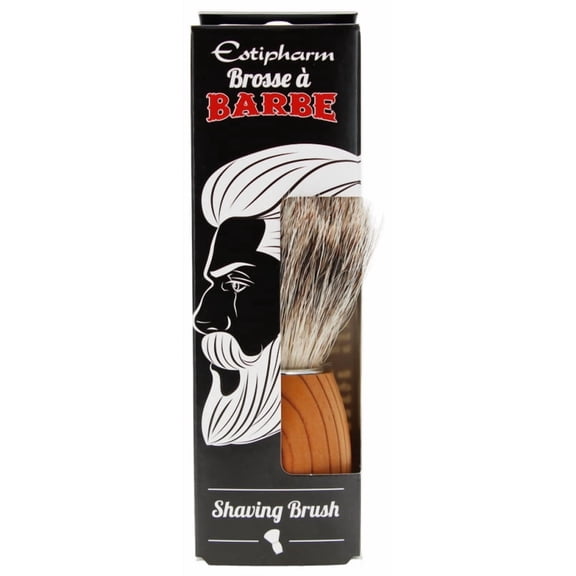 Estipharm Beard Brush with Pure Badger Hair, Ergonomic Handle, Soft Lathering and Beard Grooming Brush