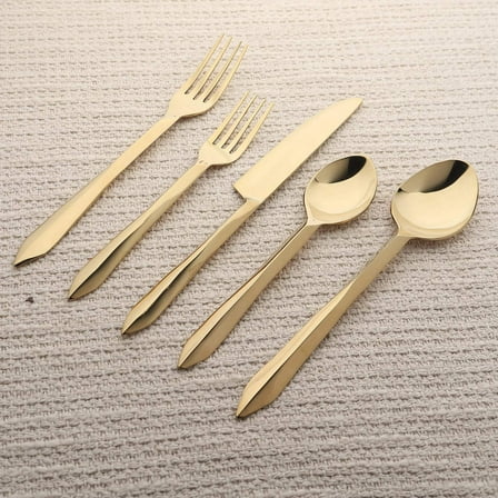 Estique Gold PVD 5 Pcs. Flatware Set