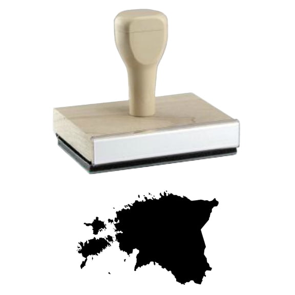 Estonia Country Rubber Stamp, 1 X 2" Wood Stamp