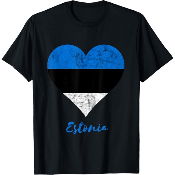 Estonia Heart Eesti Estonian Flag Estonia Pride Roots T-Shirt