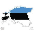 thumbnail image 1 of Estonia Map Flag Country Shape - 3" Vinyl Sticker - For Car Laptop I-Pad Phone Helmet Hard Hat - Waterproof Decal, 1 of 2