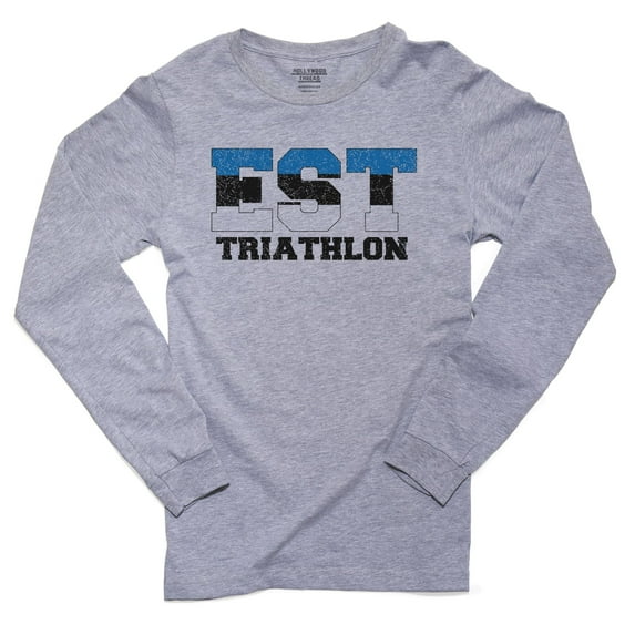 Estonia Triathlon - Olympic Games - Rio - Flag Men's Long Sleeve Grey T-Shirt
