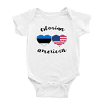 thumbnail image 1 of Estonian American Flag Two Hearts Cute Baby Romper Bodysuit For Boy Girl (White, 18-24 Months), 1 of 5