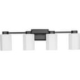 thumbnail image 1 of Estrada Collection Four-Light Matte Black Contemporary Bath & Vanity Light, 1 of 12