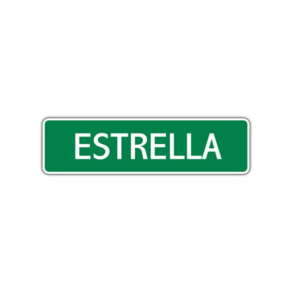 Estrella Girls Children Name Letter Printed Plaque Decoration Label Indoor Outdoor Unique Wall Novelty Aluminum Metal Sign 4"x18"