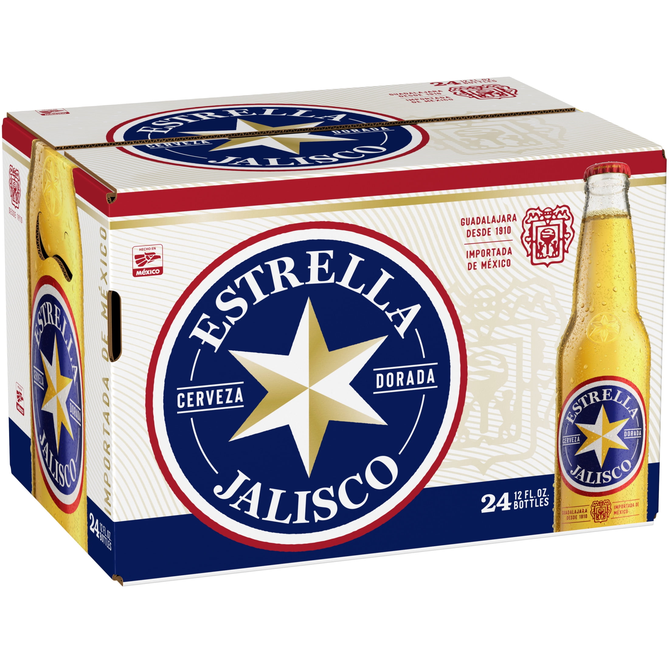 Estrella Jalisco Cerveza Lager Import Beer 24 Pack 12 fl oz Glass