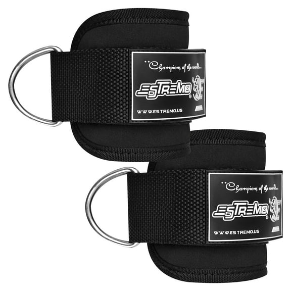 Estremo Ankle Straps for Cable Machine, Adjustable Neoprene cuffs with D-Ring for Glute & Leg Workouts for Women & Men