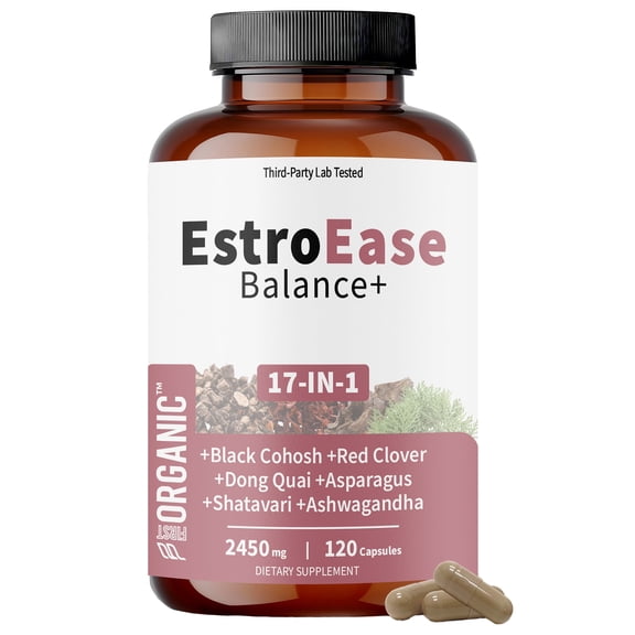 EstroEase Daily Botanical Blend for Women, Black Cohosh, Shatavari, Ashwagandha & Dong Quai, GMP Certified, 120 Capsules