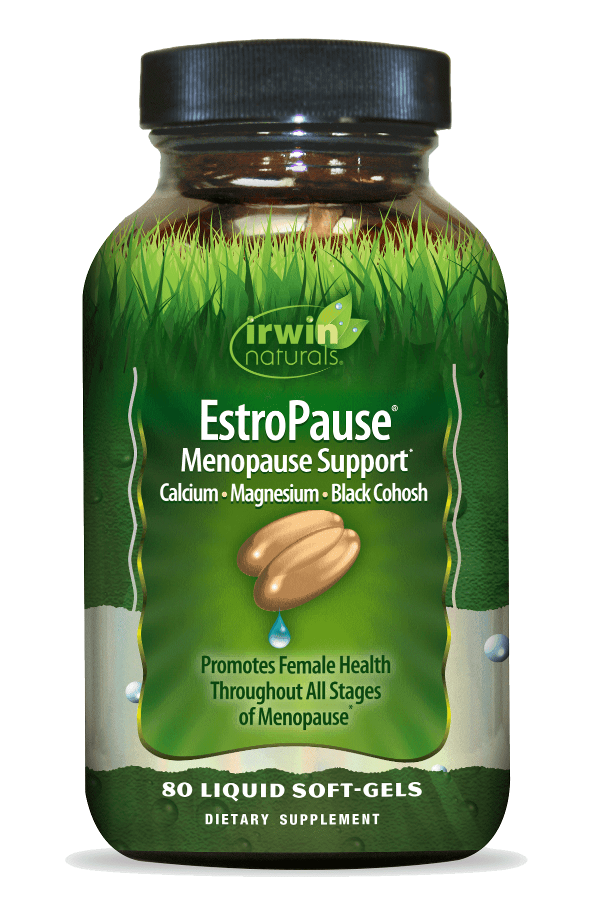 Irwin Naturals EstroPause Menopause & Women's Health Support Supplement - Powerful Herbal & Mineral Blend with Calcium, Magnesium, Black Cohosh, Chaste Tree - Enhanced Absorption - 80 Liquid Softgels