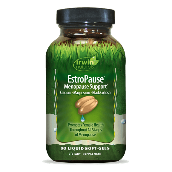 Irwin Naturals EstroPause Menopause & Women's Health Support Supplement - Powerful Herbal & Mineral Blend with Calcium, Magnesium, Black Cohosh, Chaste Tree - Enhanced Absorption - 80 Liquid Softgels