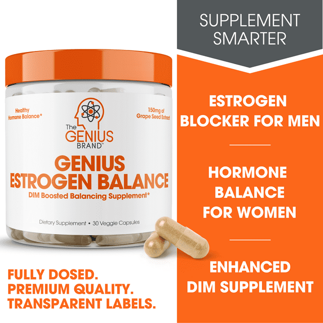 Genius Brand Estrogen Balance Dim Boosted Hormone Support Capsules For 