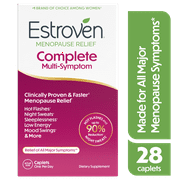 Estroven Menopause Relief Complete Multi-Symptom Daily Supplement, Support for Hot Flashes & Night Sweats, 28 Count