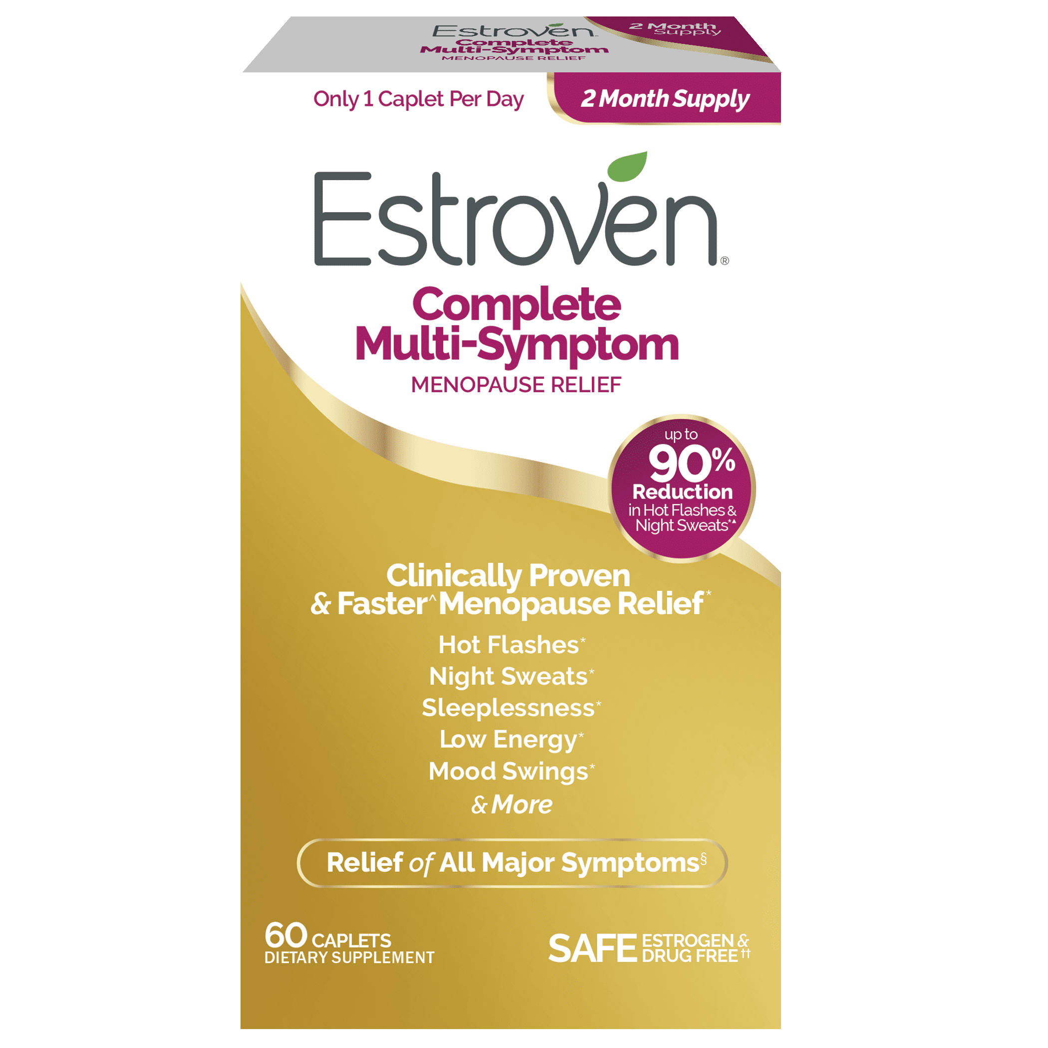 Estroven Complete Menopause Multi-Symptom Relief, Hormone Free, 60 Count