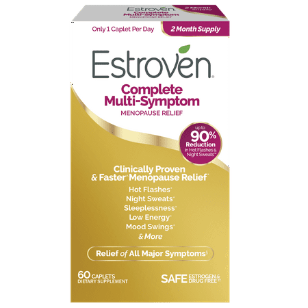 Estroven Menopause Relief Complete Multi-Symptom Daily Supplement, Support for Hot Flashes & Night Sweats, 60 Count