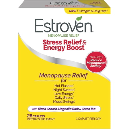 Estroven Maximum Strength Plus Energy Caplets For Menopause Relief, 28 Ea, 2 Pack