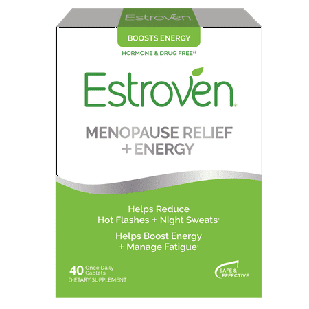 Estroven Menopause Relief + Energy Pill Supplements, Helps Manage Fatigue, Hormone Free, 40 ct