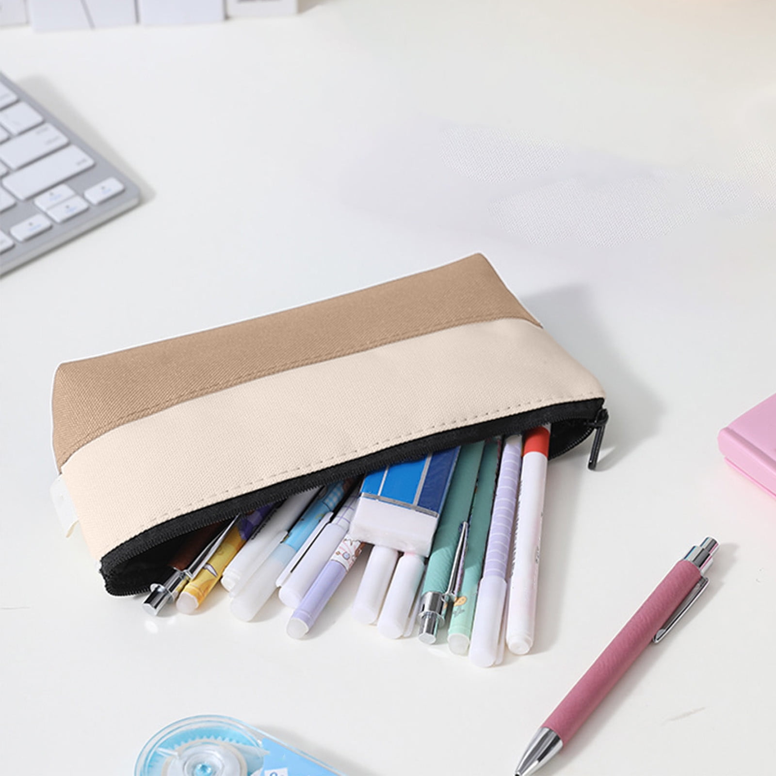 Bolsa De Lápices De Gran Capacidad, Estuches Escolares Estéticos, Soporte De Papelería Kawaii