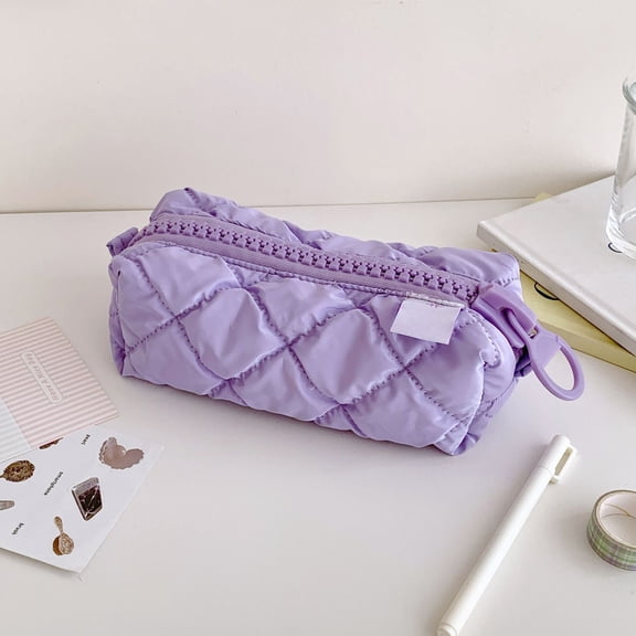 Estuche para lápices de colores caramelo de alta calidad, bolsa de almacenamiento suave para material escolar, bolsa grande con cremallera para cosméticos.