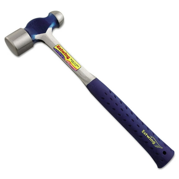 Estwing E3-32BP Ball Peen Hammer, Straight Nylon Vinyl Handle, 14 1/2 ", Steel 32 oz. Head, Blue