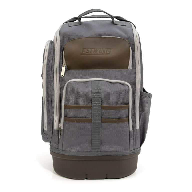 backpack heavy duty leather bottom Rugged lined front flap with magnetic closures WELKINLAND 70-Pocket HVAC Backpack 