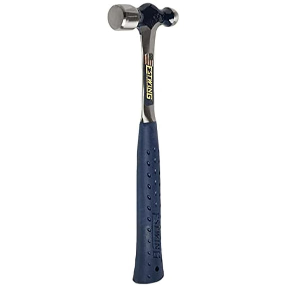 Estwing Ball Peen Hammer - 16 oz Metalworking Tool with Forged Steel Construction & Shock Reduction Grip - E3-16BP , Blue