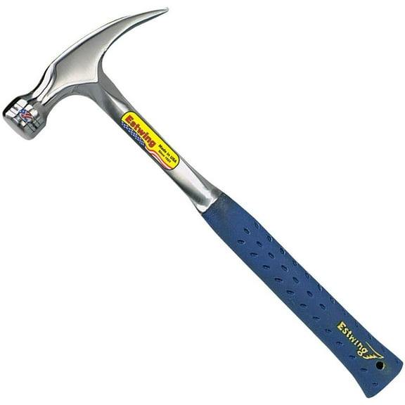 Estwing Hammer E3-16S Straight Rip Claw - Smooth Face, Shock Reduction Grip - 16 oz