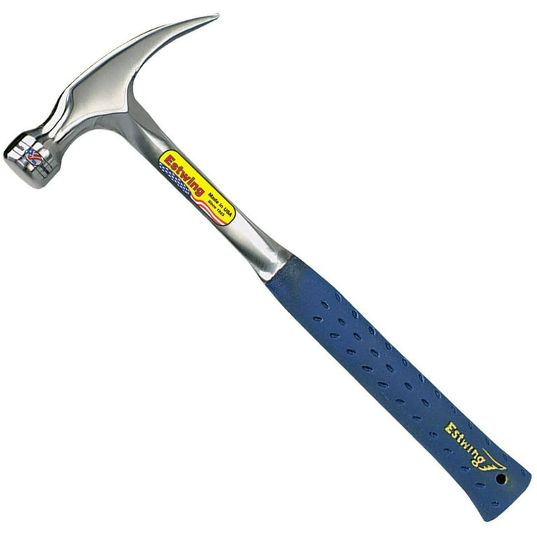 Estwing Hammer - 20 oz Straight Rip Claw with Smooth Face & Shock Reduction  Grip - E3-20S 