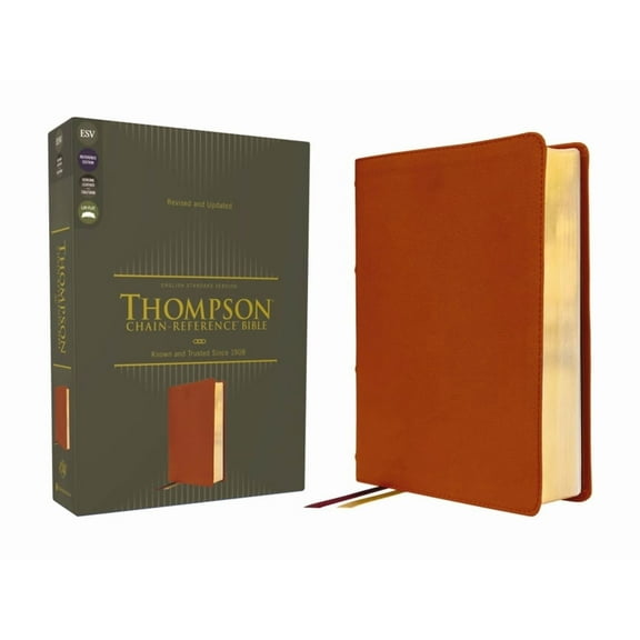 Esv, Thompson Chain-Reference Bible, Genuine Leather, Calfskin, Tan, Red Letter, (Hardcover)