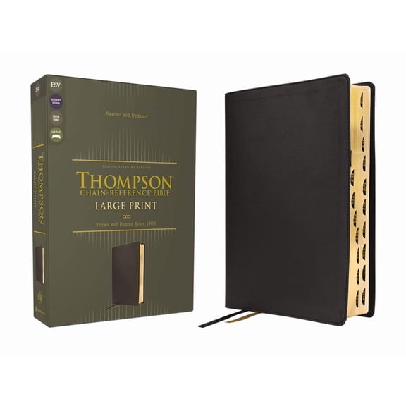Esv, Thompson Chain-Reference Bible, Large Print, Leathersoft, Black, Red Letter, Thumb Indexed, (Hardcover)