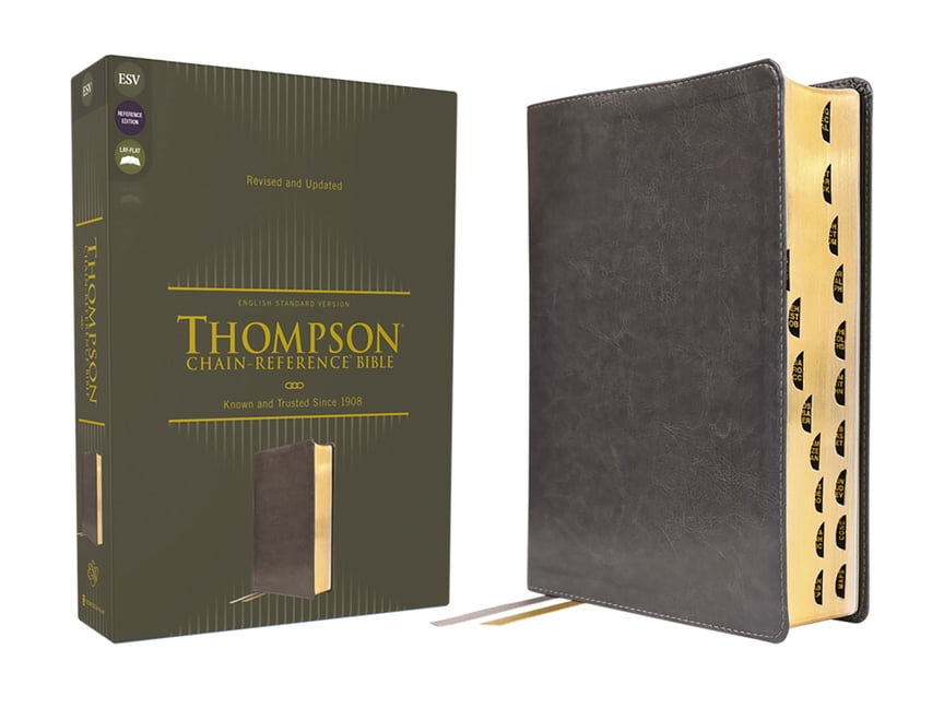 Esv, Thompson Chain-Reference Bible, Leathersoft, Gray, Red Letter ...