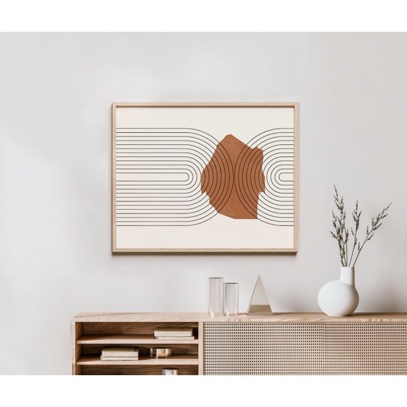 Eswatini Country Map Mid Century Wall Art Decor Unframed Paper Print