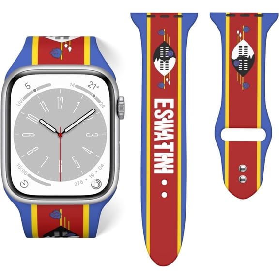 Eswatini Flag Watch Band For Apple Wristband Band For Iwatch Series Soft Silicone 38mm*40mm