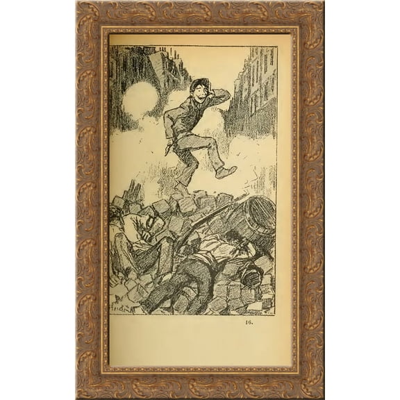 Et Puis Apres 24x16 Gold Ornate Wood Framed Canvas Art by Theophile Steinlen