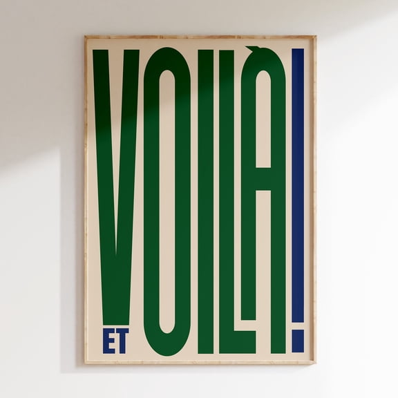 Et Volia! Wall Art Print Bold Print Modern Typography Print Quote Art Print Typography Prints Simple Typography Bold Poster , Poster Print Only