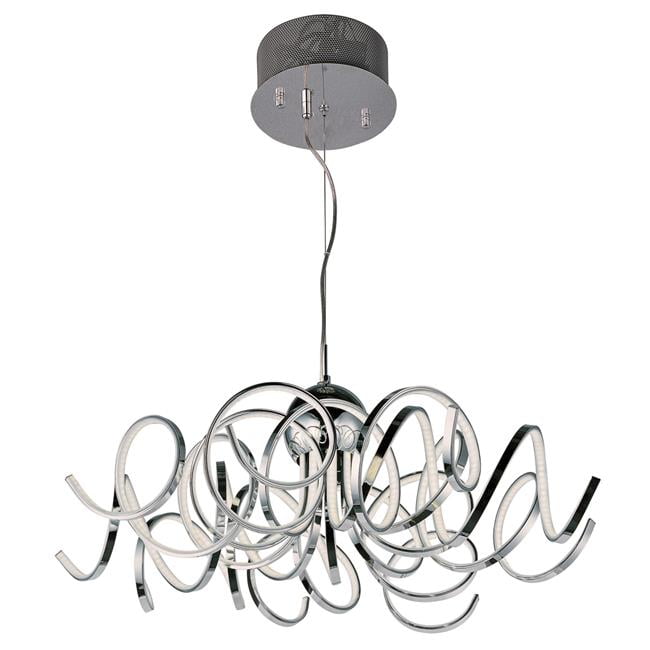 Chaos Collection 34" Polished Chrome LED Pendant Light