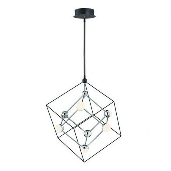 Et2 E20443 Ion 7 Light 22" Wide Led Abstract Chandelier - Black