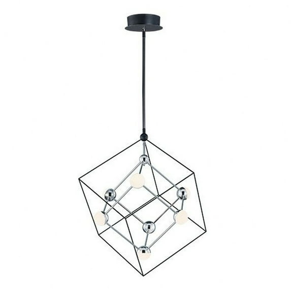Et2 E20443 Ion 7 Light 22" Wide Led Abstract Chandelier - Black