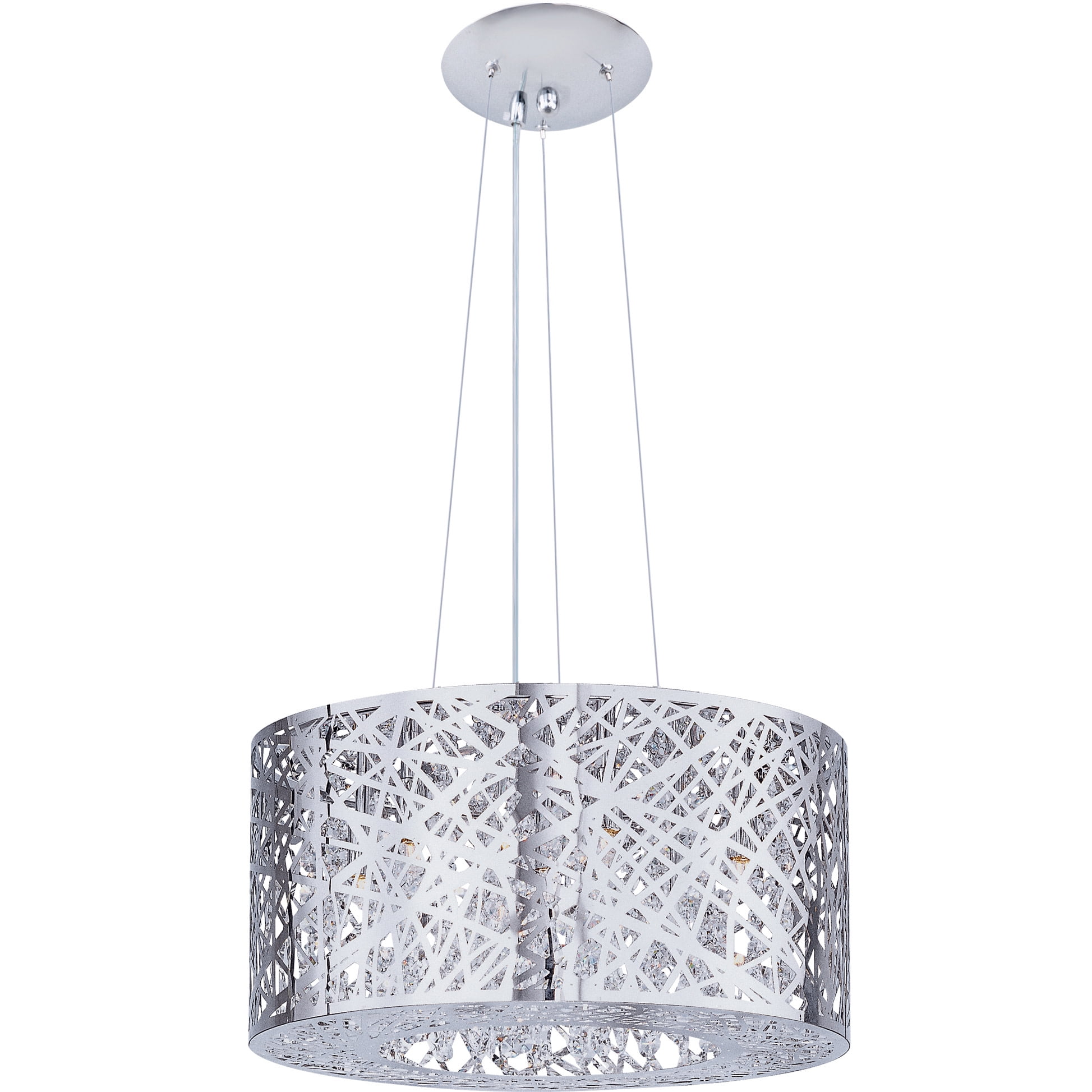 Inca 15.75-Inch Polished Chrome Glass LED Pendant Light